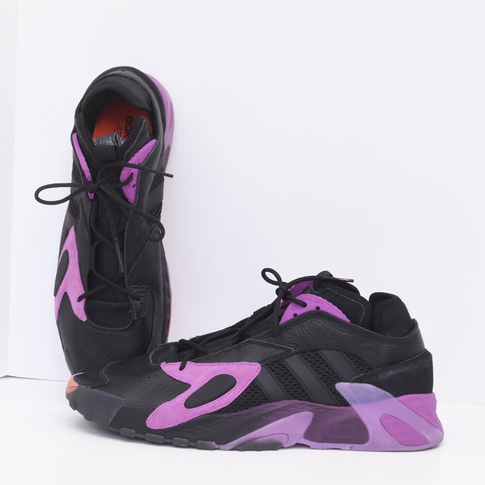 Rare Adidas Streetball 'Black Purple' Men's Sneakser EF6983 Shoes Size 17 EUC